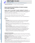 Cover page: Domain specific word embeddings for natural language processing in radiology