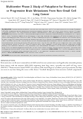 Cover page: Multicenter phase 2 study of patupilone for recurrent or progressive brain metastases from non–small cell lung cancer