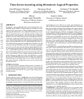 Cover page: Time-Series Learning Using Monotonic Logical Properties