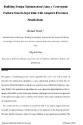 Cover page: Building design optimization using a convergent pattern search algorithm with adaptive precision simulations