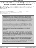 Cover page: Are Simulation Stethoscopes a Useful Adjunct for Emergency Medicine Residents Training on High-fidelity Mannequins?