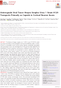 Cover page: Anterograde Viral Tracer Herpes Simplex Virus 1 Strain H129 Transports Primarily as Capsids in Cortical Neuron Axons.