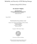 Cover page of Reliability and Security of D2D Backup Storage Systems using SATA Drives