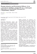 Cover page: Pharmacokinetics and Biochemical Efficacy of an α1-Proteinase Inhibitor (Aralast NP) in α1-Antitrypsin Deficiency: a Cross-Product Retrospective Comparability Analysis