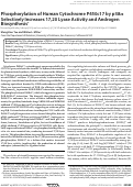 Cover page: Phosphorylation of Human Cytochrome P450c17 by p38α Selectively Increases 17,20 Lyase Activity and Androgen Biosynthesis*