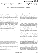 Cover page: Management options of colonoscopic splenic injury.