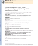 Cover page: Examining the relationships between prenatal methamphetamine exposure, early adversity, and child neurobehavioral disinhibition.