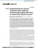 Cover page: Understanding the capacity of children with congenital unilateral below-elbow deficiency to actuate their affected muscles