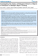 Cover page: Investigating the Status of Biological Stimuli as Objects of Attention in Multiple Object Tracking
