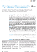 Cover page: A Novel Spirometric Measure Identifies Mild COPD Unidentified by Standard Criteria