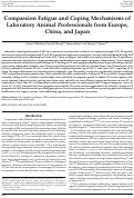 Cover page: Compassion Fatigue and Coping Mechanisms of Laboratory Animal Professionals from Europe, China, and Japan.