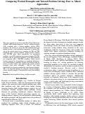 Cover page: Comparing Worked Examples and Tutored Problem Solving: Pure vs. Mixed Approaches