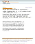 Cover page: Hsp70 and Hsp40 inhibit an inter-domain interaction necessary for transcriptional activity in the androgen receptor