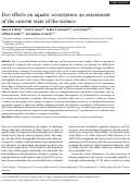 Cover page: Fire effects on aquatic ecosystems: an assessment of the current state of the science