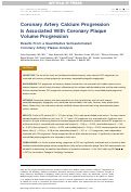 Cover page: Coronary Artery Calcium Progression Is&nbsp;Associated With Coronary Plaque Volume Progression Results From a Quantitative Semiautomated Coronary&nbsp;Artery&nbsp;Plaque Analysis