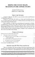 Cover page: Riding the Plessy Train: Tracking in the Lower Courts