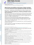 Cover page: Effectiveness and feasibility of three types of parent reminders to increase adolescent human papillomavirus (HPV) vaccination