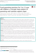 Cover page: Food parenting practices for 5 to 12 year old children: a concept map analysis of parenting and nutrition experts input