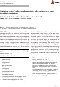 Cover page: Statistical tests, P values, confidence intervals, and power: a guide to misinterpretations