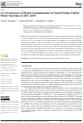 Cover page: Co-Occurrence of Metal Contaminants in United States Public Water Systems in 2013-2015.