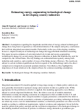Cover page: Estimating energy-augmenting technological change in developing country industries