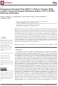 Cover page: Respiratory Syncytial Virus (RSV) G Protein Vaccines With Central Conserved Domain Mutations Induce CX3C-CX3CR1 Blocking Antibodies