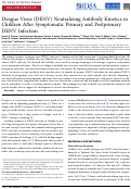 Cover page: Dengue Virus (DENV) Neutralizing Antibody Kinetics in Children After Symptomatic Primary and Postprimary DENV Infection