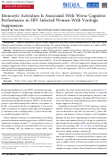 Cover page: Monocyte Activation Is Associated With Worse Cognitive Performance in HIV-Infected Women With Virologic Suppression