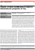 Cover page: Organic covalent modification to improve thermoelectric properties of TaS2.