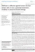 Cover page: Nelfinavir is effective against human cervical cancer cells in vivo: a potential treatment modality in resource-limited settings