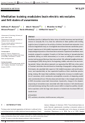 Cover page: Meditation training modulates brain electric microstates and felt states of awareness