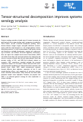 Cover page: Tensor‐structured decomposition improves systems serology analysis