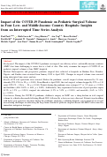 Cover page: Impact of the COVID-19 Pandemic on Pediatric Surgical Volume in Four Low- and Middle-Income Country Hospitals: Insights from an Interrupted Time Series Analysis