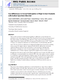 Cover page: Sex Differences in Social Participation of High School Students with Autism Spectrum Disorder