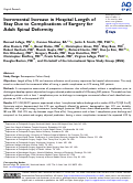 Cover page: Incremental Increase in Hospital Length of Stay Due to Complications of Surgery for Adult Spinal Deformity.