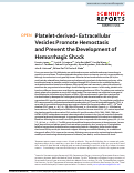 Cover page: Platelet-derived- Extracellular Vesicles Promote Hemostasis and Prevent the Development of Hemorrhagic Shock.