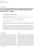 Cover page: The Use of Natural Health Products Especially Papaya Leaf Extract and Dandelion Root Extract in Previously Untreated Chronic Myelomonocytic Leukemia