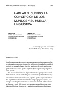 Cover page: Hablar el cuerpo: la concepción de los mundos y su huella lingüística.