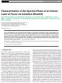 Cover page: Characterization of the spectral phase of an intense laser at focus via ionization blueshift