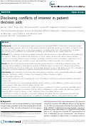 Cover page: Disclosing conflicts of interest in patient decision aids