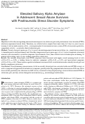 Cover page: Elevated salivary alpha amylase in adolescent sexual abuse survivors with posttraumatic stress disorder symptoms.