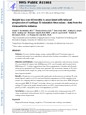 Cover page: Weight loss over 48 months is associated with reduced progression of cartilage T2 relaxation time values: Data from the osteoarthritis initiative