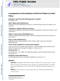 Cover page: Consequences of Inconsistency in Air Force Tobacco Control Policy