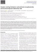 Cover page: Genetic overlap between cortical brain morphometry and frontotemporal dementia risk