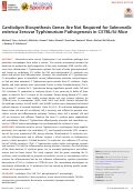 Cover page: Cardiolipin Biosynthesis Genes Are Not Required for Salmonella enterica Serovar Typhimurium Pathogenesis in C57BL/6J Mice