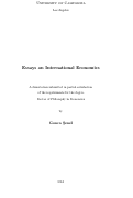 Cover page: Essays on International Economics