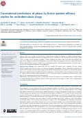 Cover page: Translational predictions of phase 2a first-in-patient efficacy studies for antituberculosis drugs.