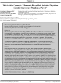 Cover page: This Article Corrects: “Burnout, Drop Out, Suicide: Physician Loss in Emergency Medicine, Part 1”