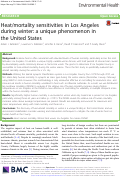 Cover page: Heat/mortality sensitivities in Los Angeles during winter: a unique phenomenon in the United States