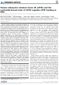 Cover page: Human eukaryotic initiation factor 4E (eIF4E) and the nucleotide-bound state of eIF4A regulate eIF4F binding to RNA